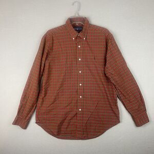 Polo Ralph Lauren Classic Fit Button Down Dress Shirt Mens Size Large Red Plaid